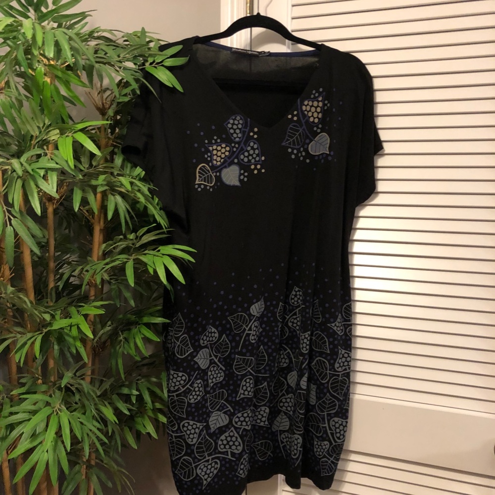 Gudrun Sjoden Lyocell  Polka Dot Leaves Print  with pockets